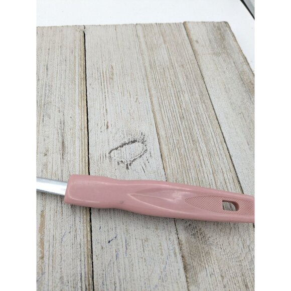 Slotted Short Spatula Pink Mauve Plastic Handle 11" Korea - Picture 3 of 8